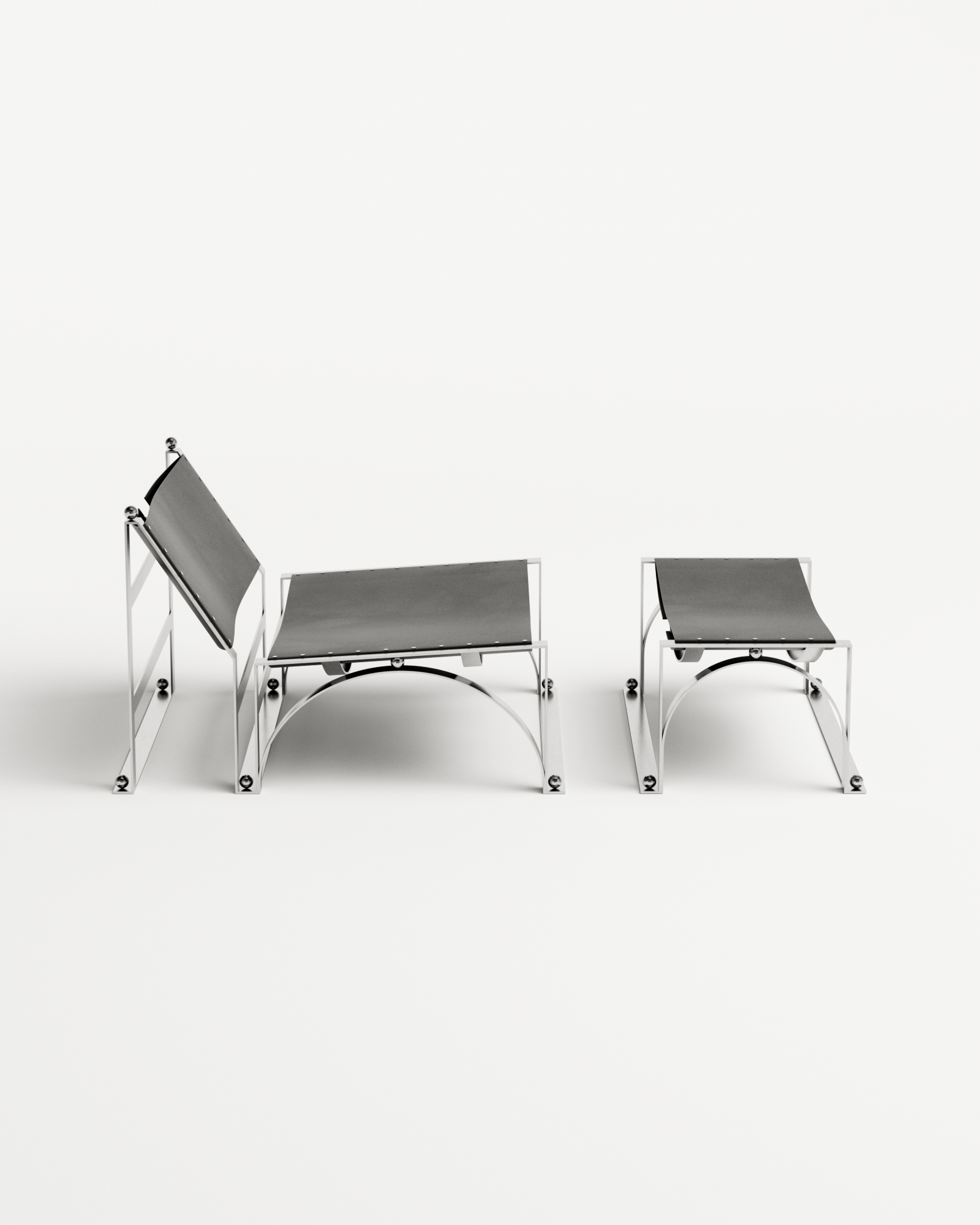 Necchi Architecture Ray Lounge Chair and Ottoman for Monde Singulier