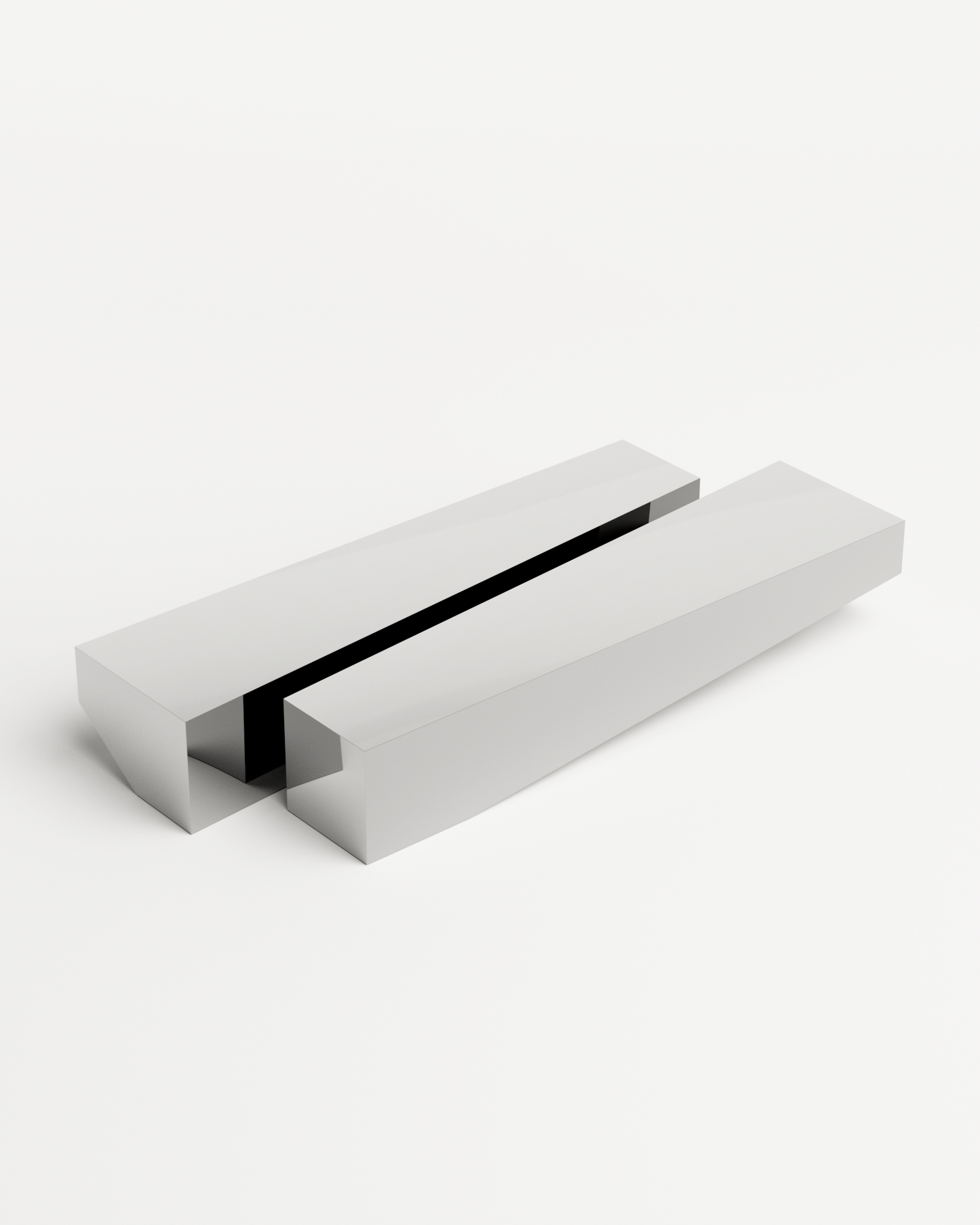 Bevel Bench - Chrome Mirror, Undum and Bevel, Hadge 