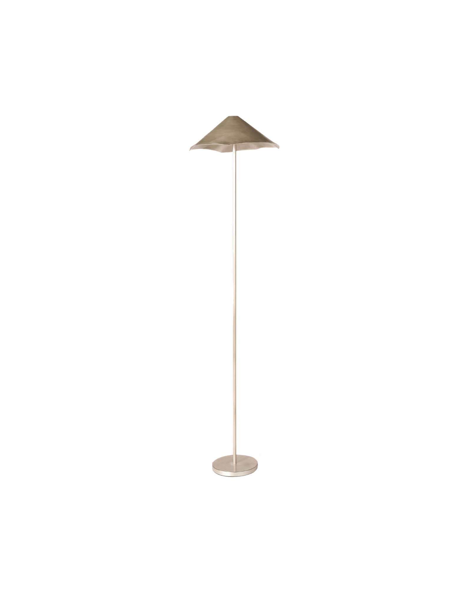 Antica Task Floor Lamp by OHLA Studio – recycled copper, wavy-rim conical shade, Alcocer collection