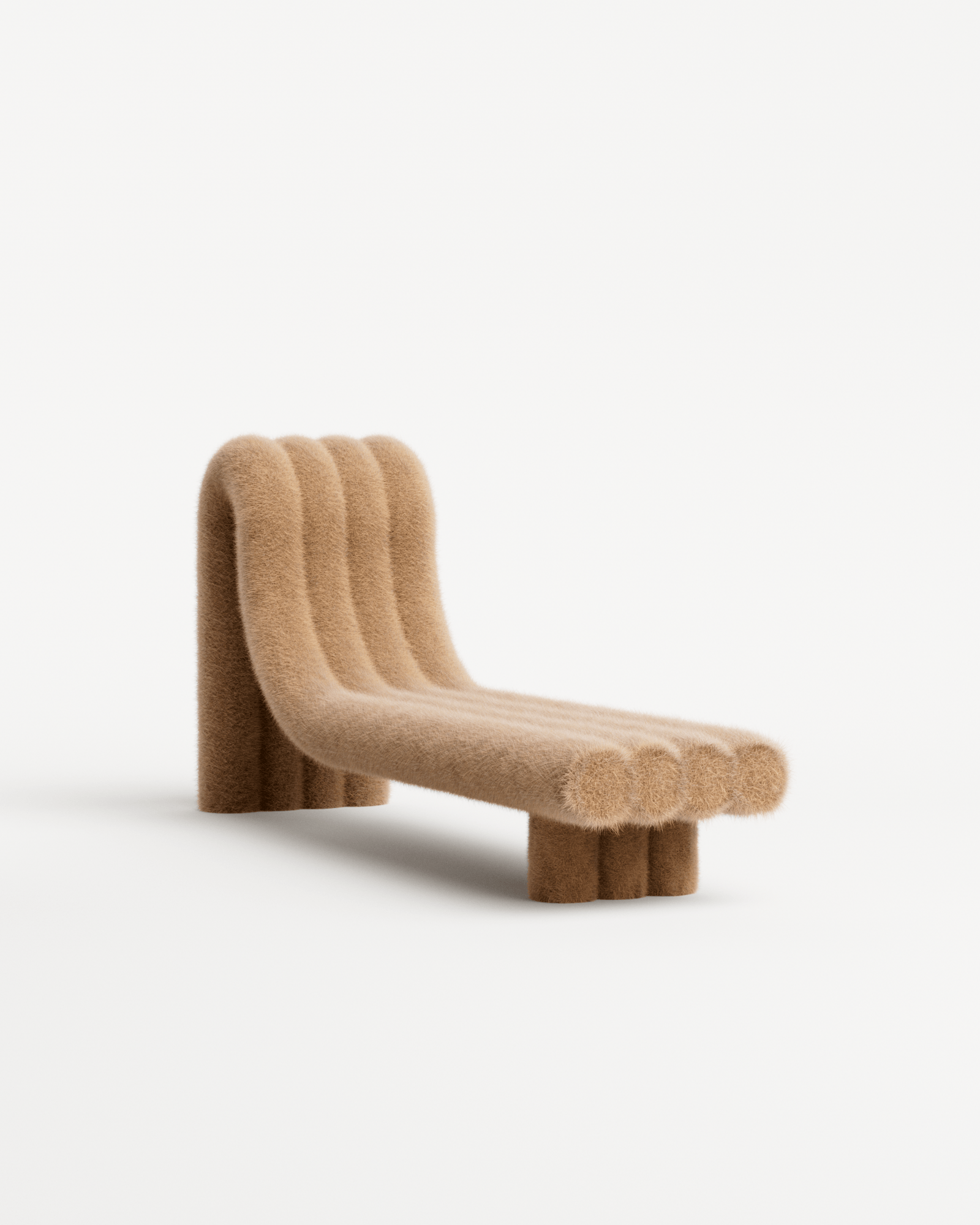 Courbes Alléchantes by Axel Chay, made of Aluminium and Fur, Chamois version, picture 0