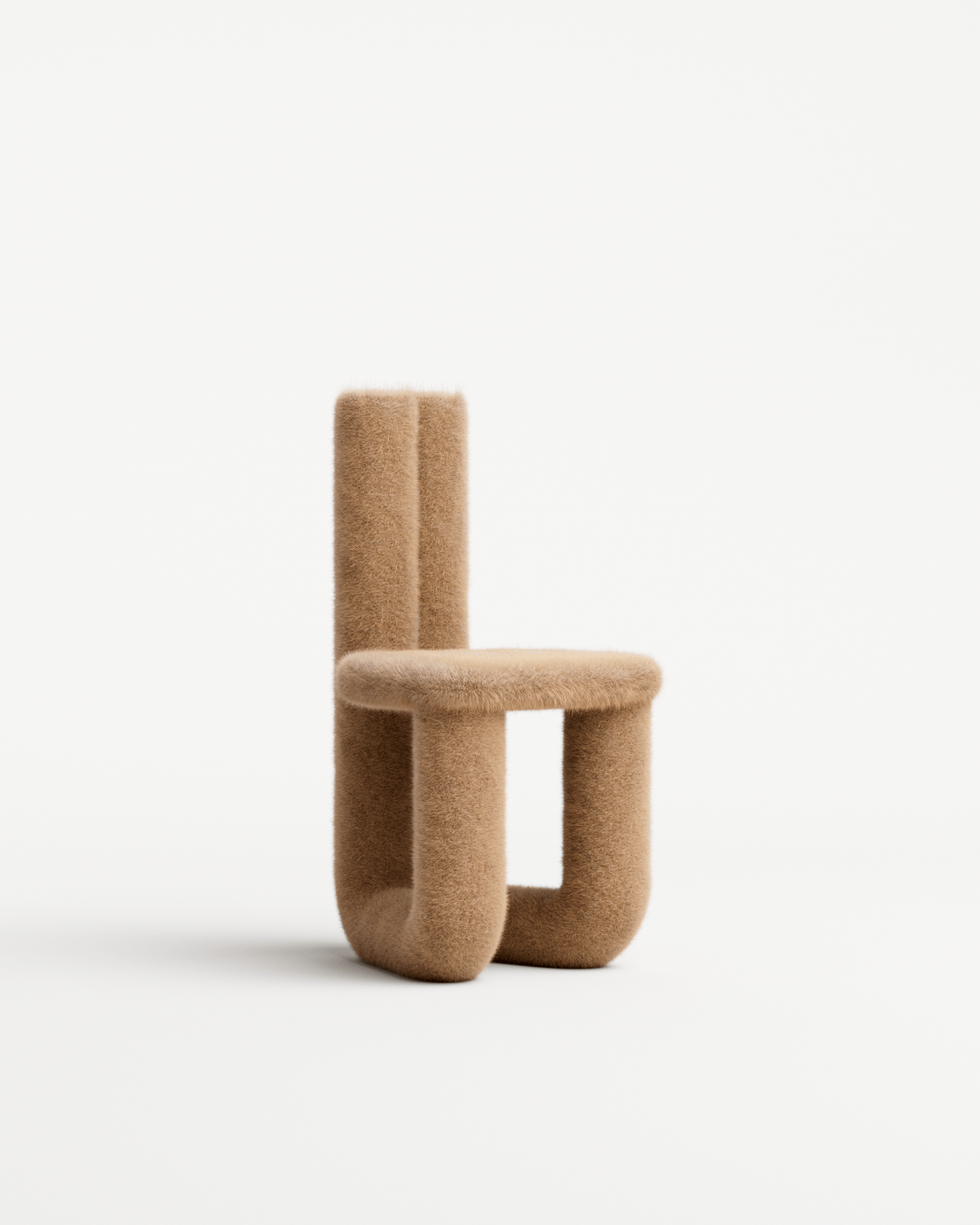 Courbes Alléchantes by Axel Chay, made of Aluminium and Fur, Chamois version, picture 0