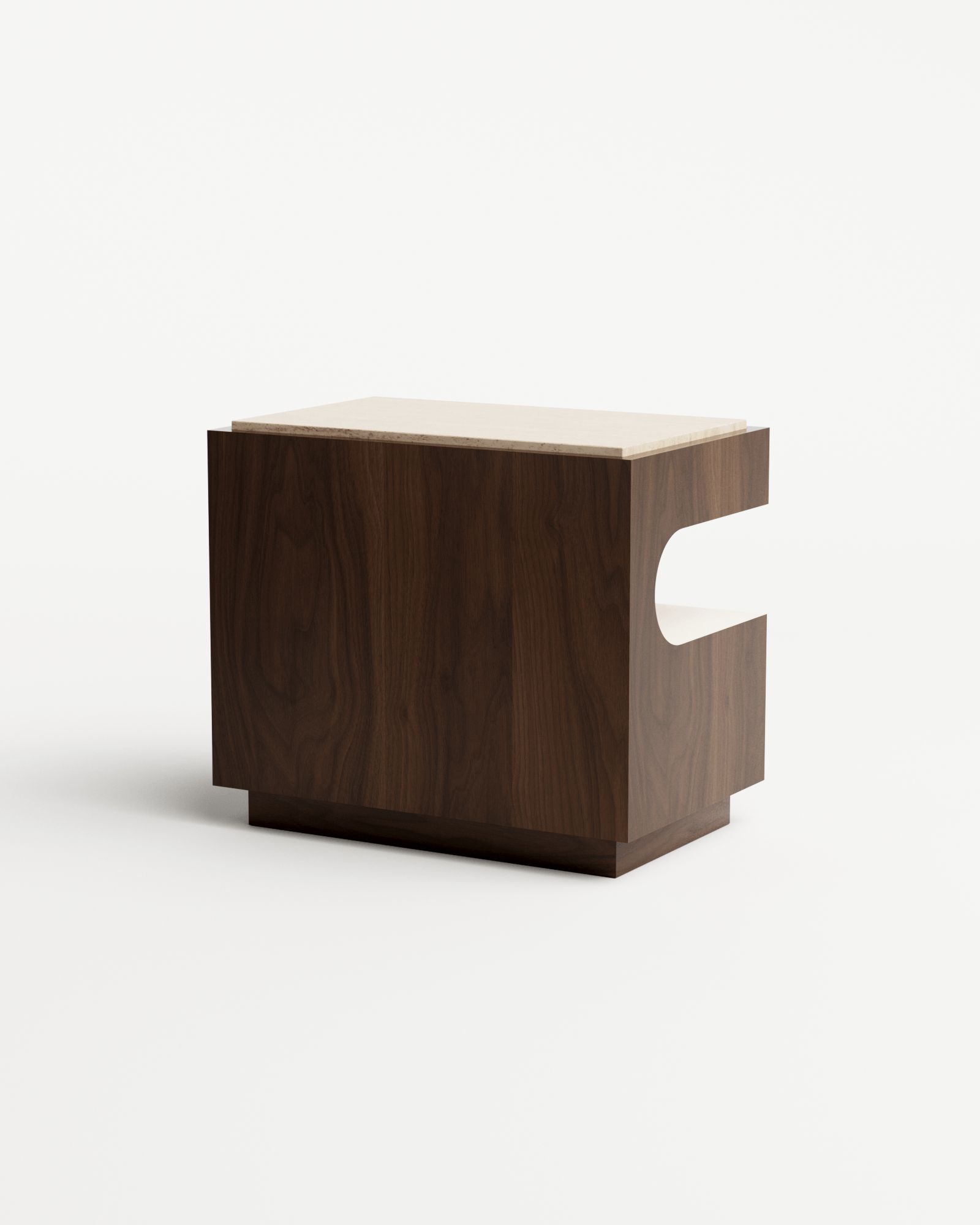 Dolci by Fabrice Juan, made of Lacquer and Wood , Walnut & Travertine Top version, picture 5