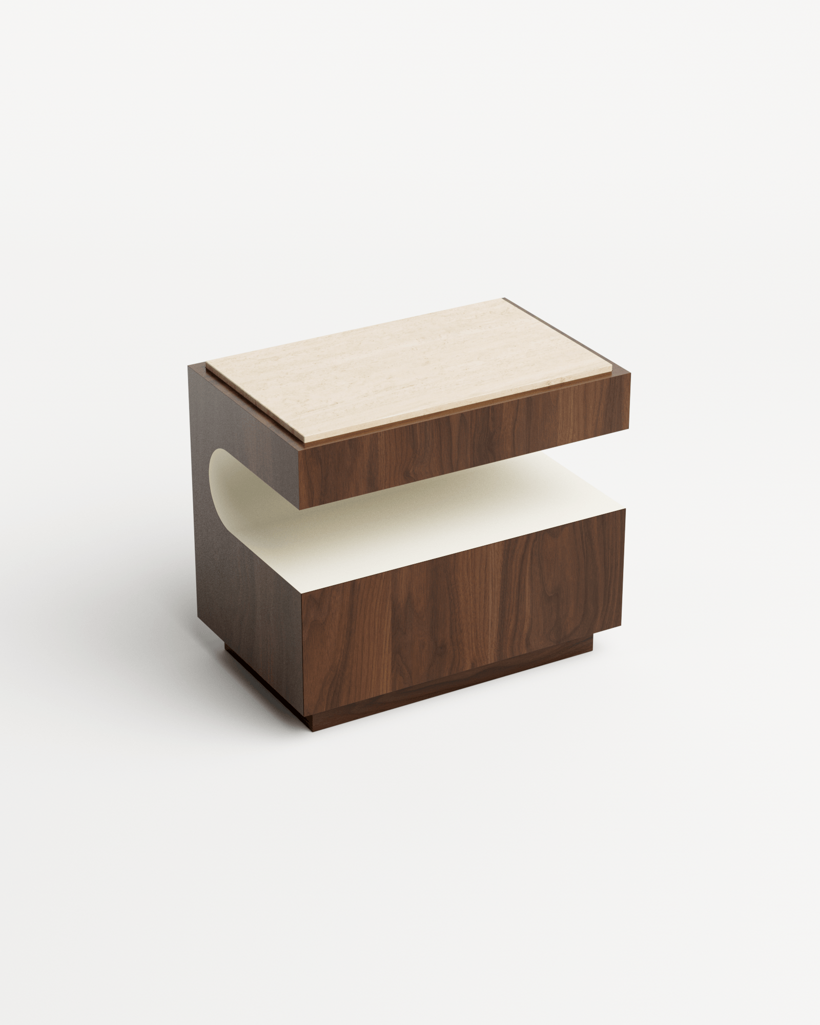 Dolci by Fabrice Juan, made of Lacquer and Wood , Walnut & Travertine Top version, picture 6