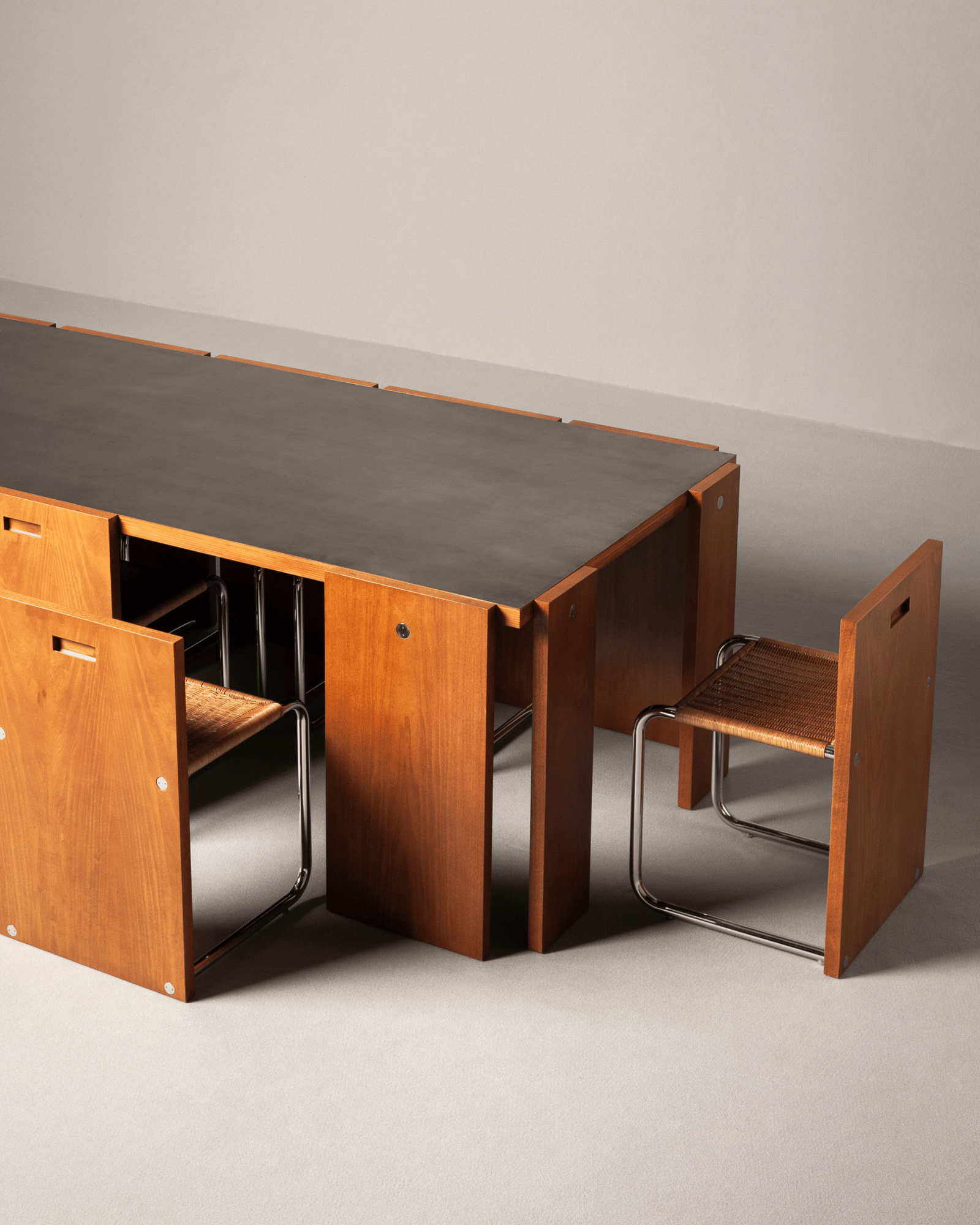 Drop 01 by Interni Venosta, made of Wood and Brushed Steel, Lacquered wood version, picture 3