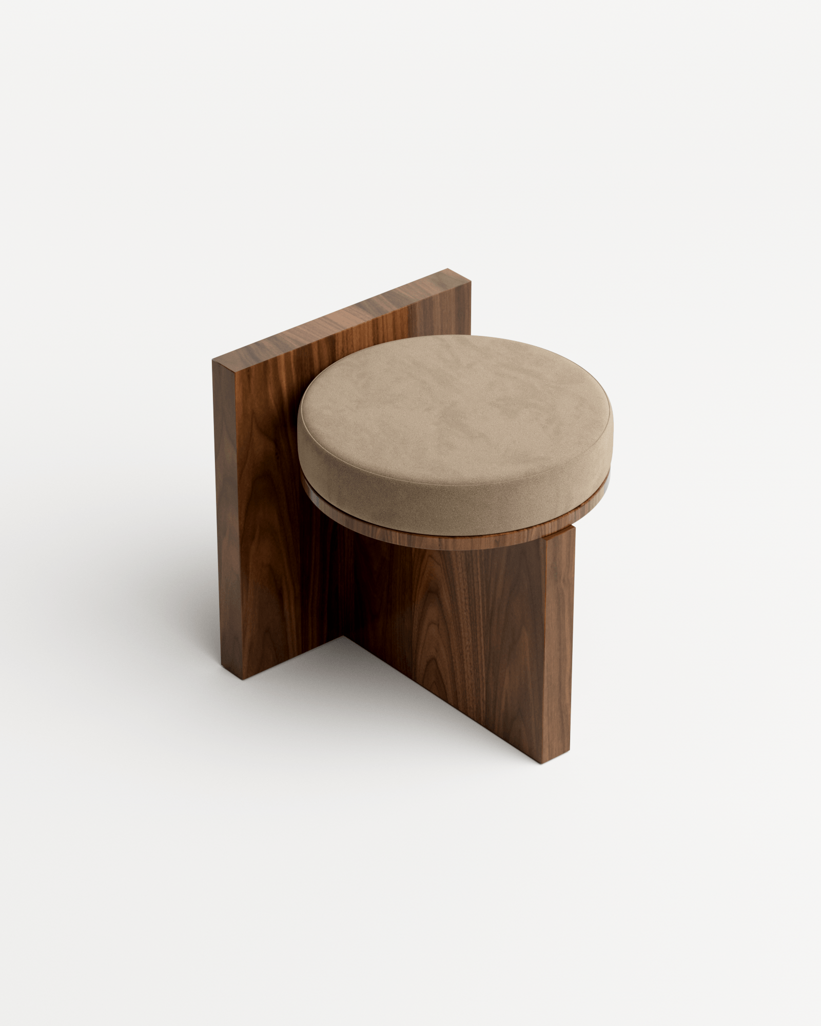Meï by Agence Volta, made of Wood and Velvet, Walnut version, picture 3