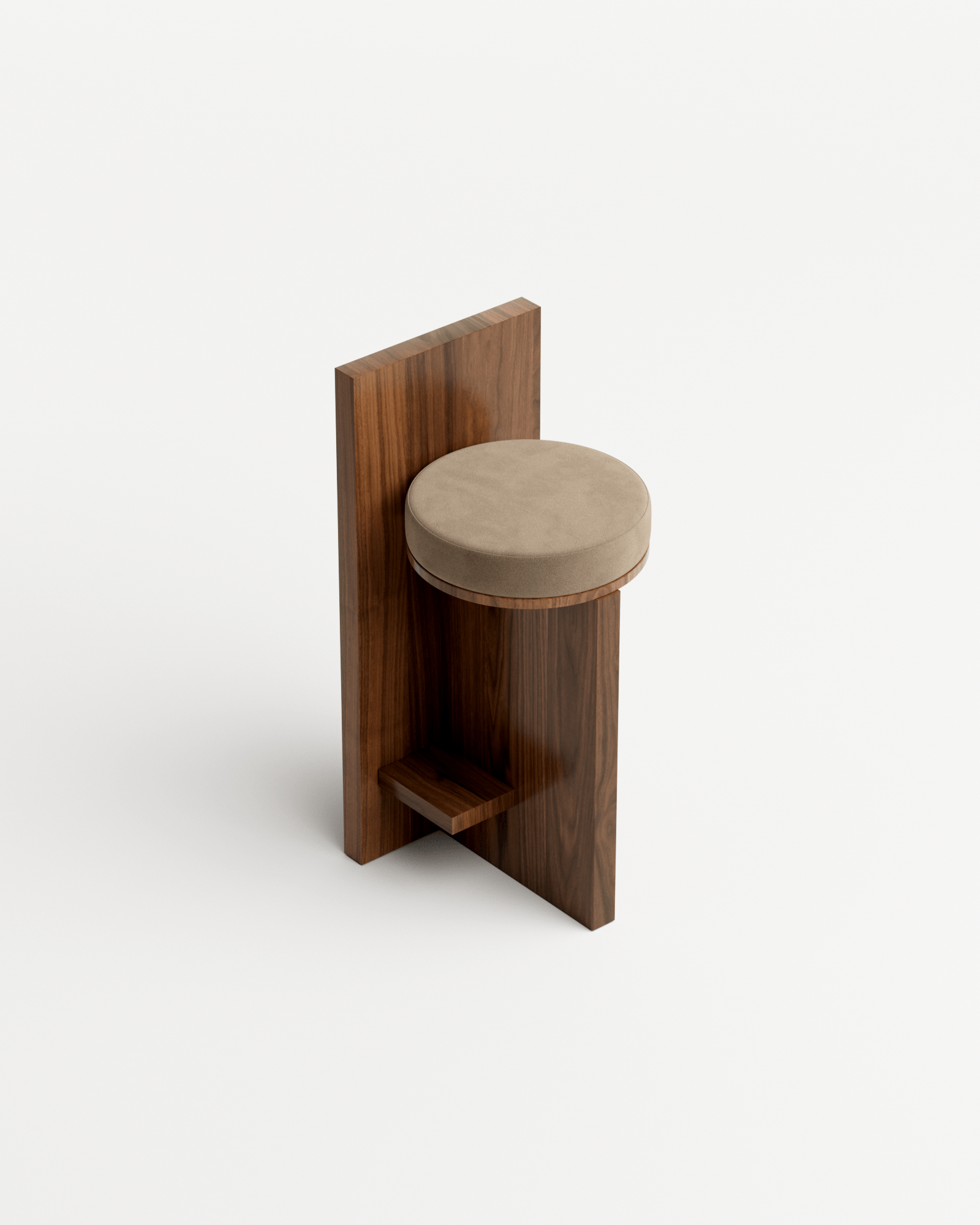 Meï by Agence Volta, made of Wood and Velvet, Walnut version, picture 3