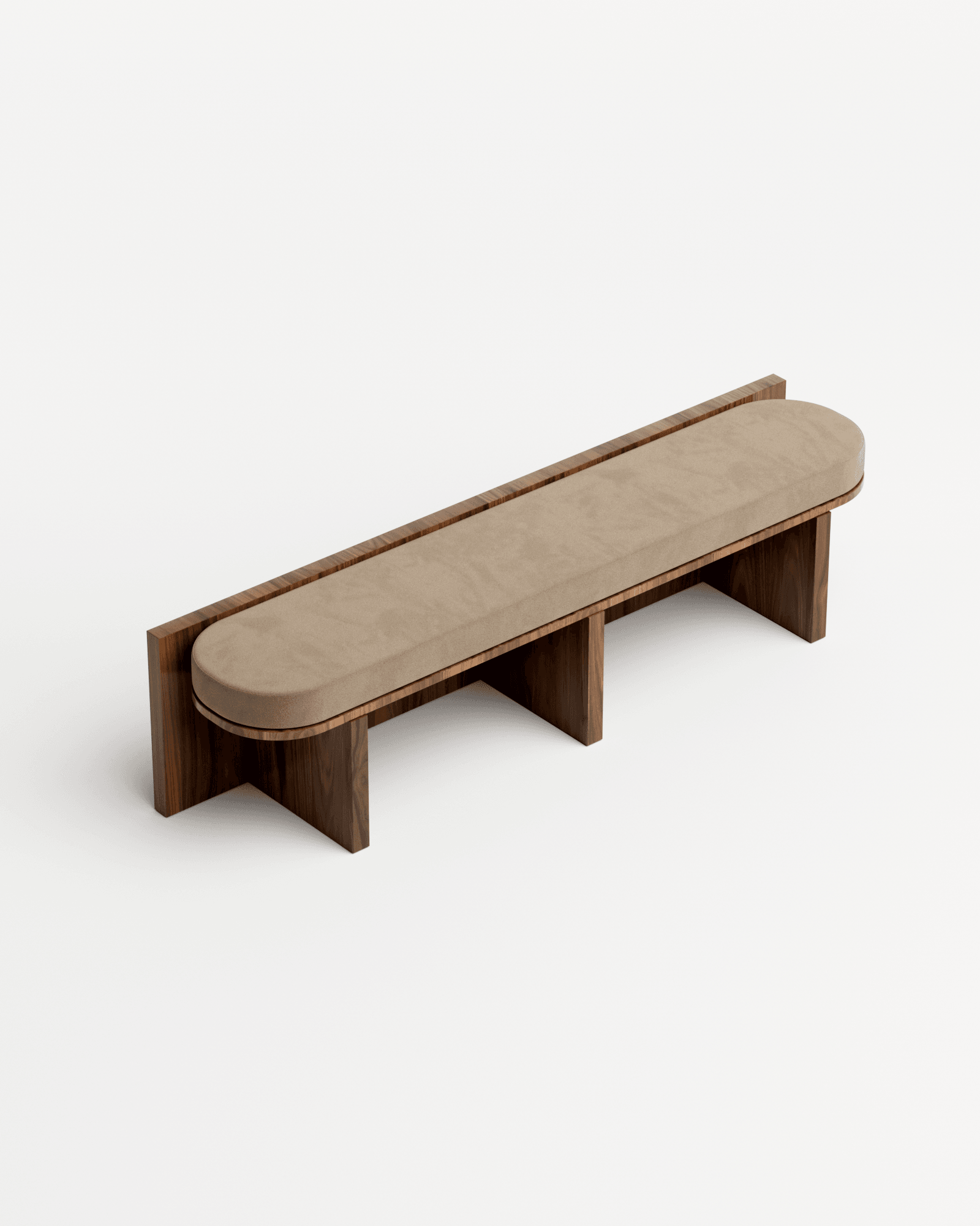Meï by Agence Volta, made of Velvet and Wood , Walnut version, picture 3