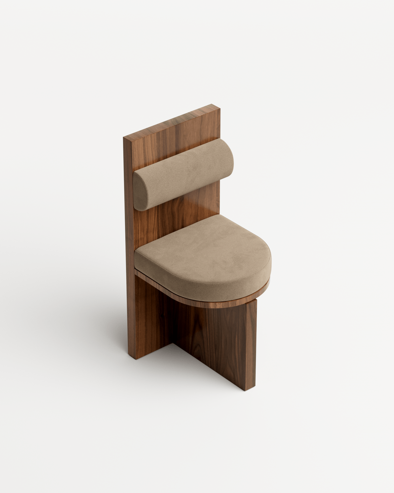 Meï by Agence Volta, made of Wood and Velvet, Walnut version, picture 3
