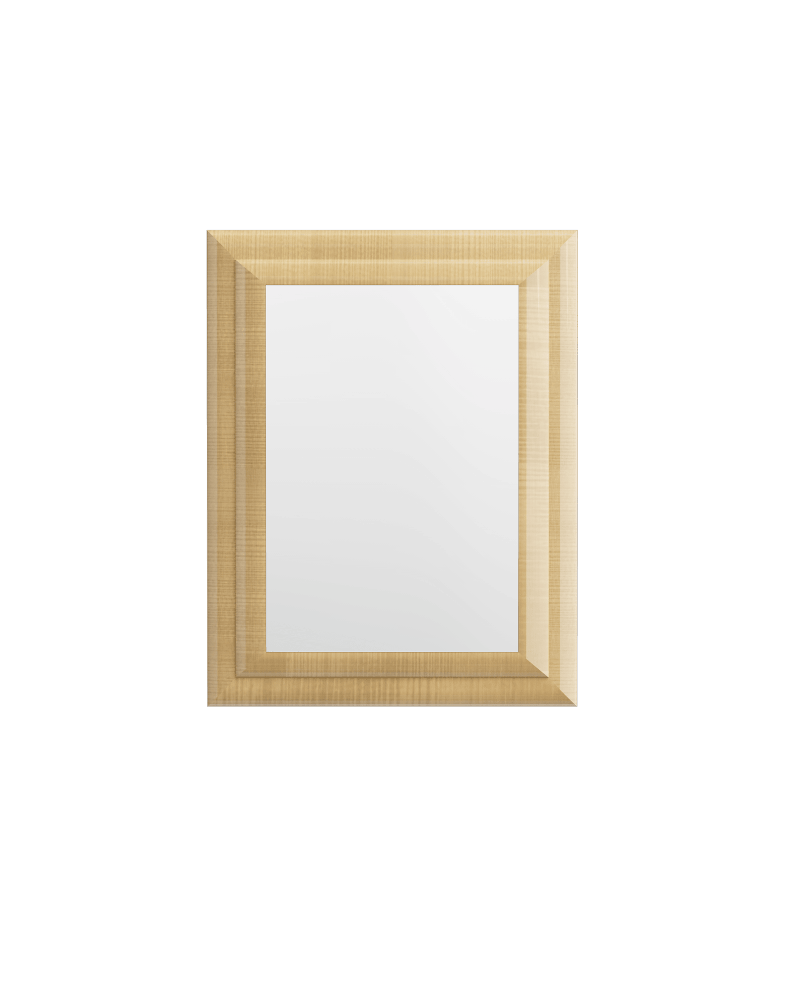 Mirror by Tatjana von Stein - waved sycamore stepped frame, mitered corners, blonde wood