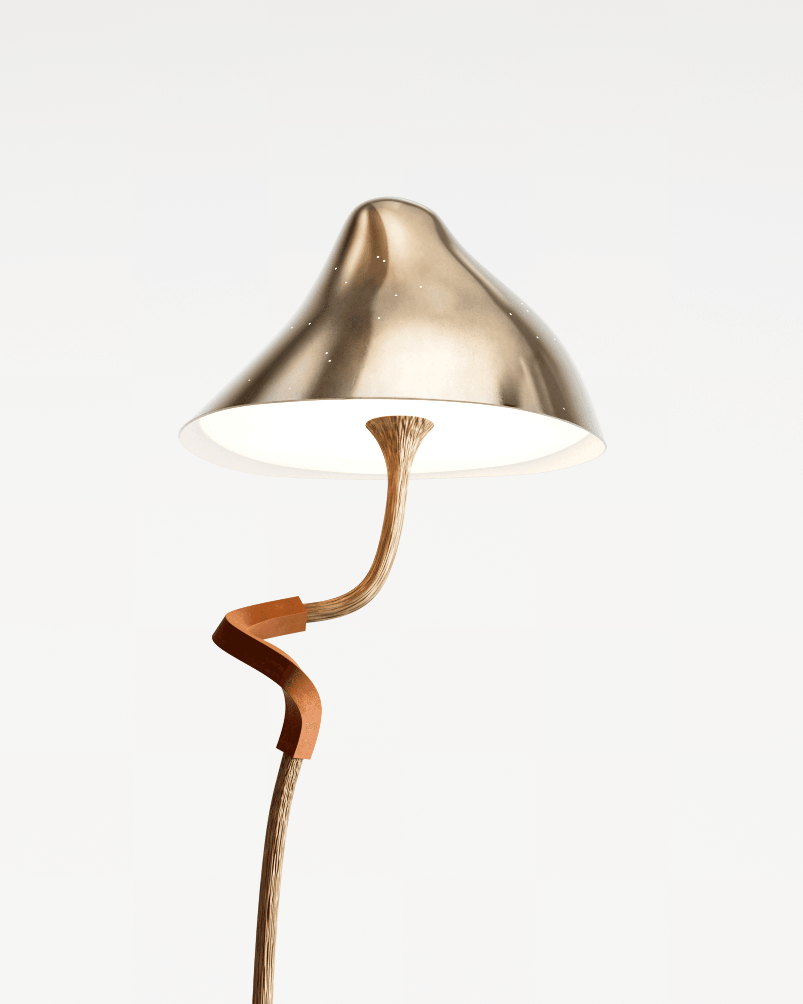 Shroom by Hamrei, made of Bronze and Glass, Polished Bronze version, picture 3